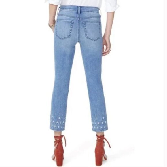 NYDJ Sheri Slim Ankle Palm Dot Embroidery HemJeans - Picture 4 of 15